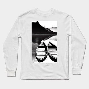 Lake with canoes Long Sleeve T-Shirt
